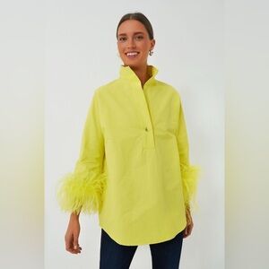 NWT! Tuckernuck Citron Feather Willow Blouse - L